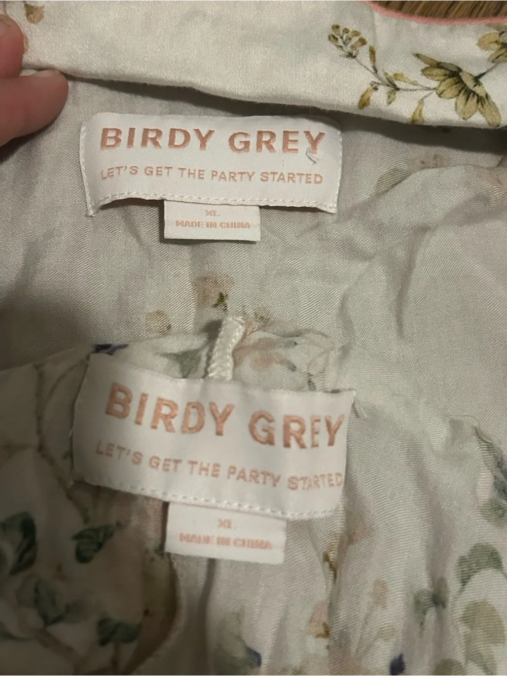 Birdy Grey Floral Short Pajama Set - Cream with Pink Floral